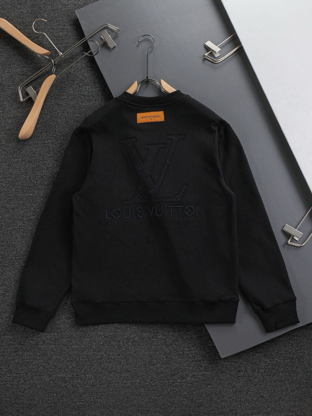 3D Textured Letter Embroidery Sweatshirt