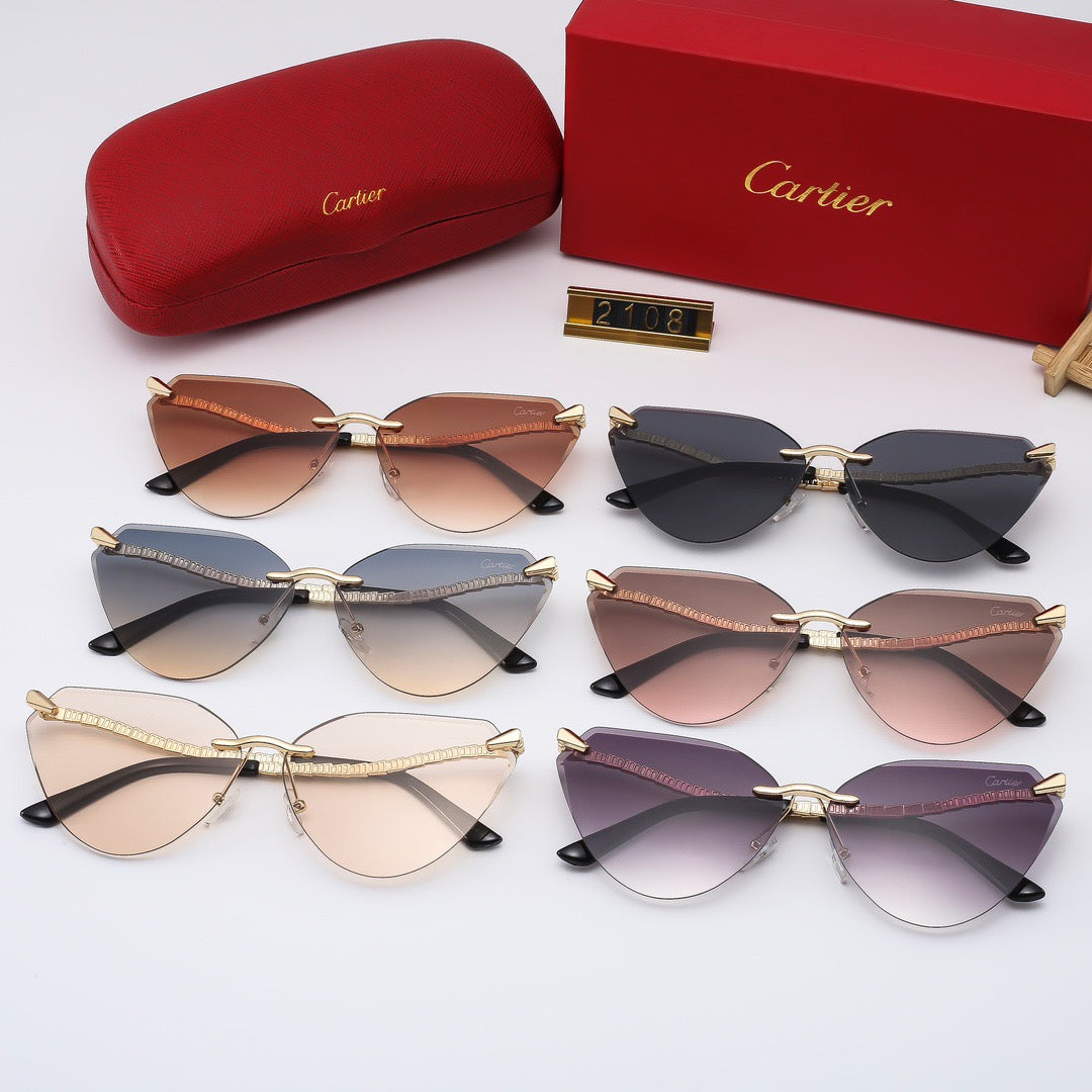 Lunettes de soleil à branches métalliques légèrement incurvées