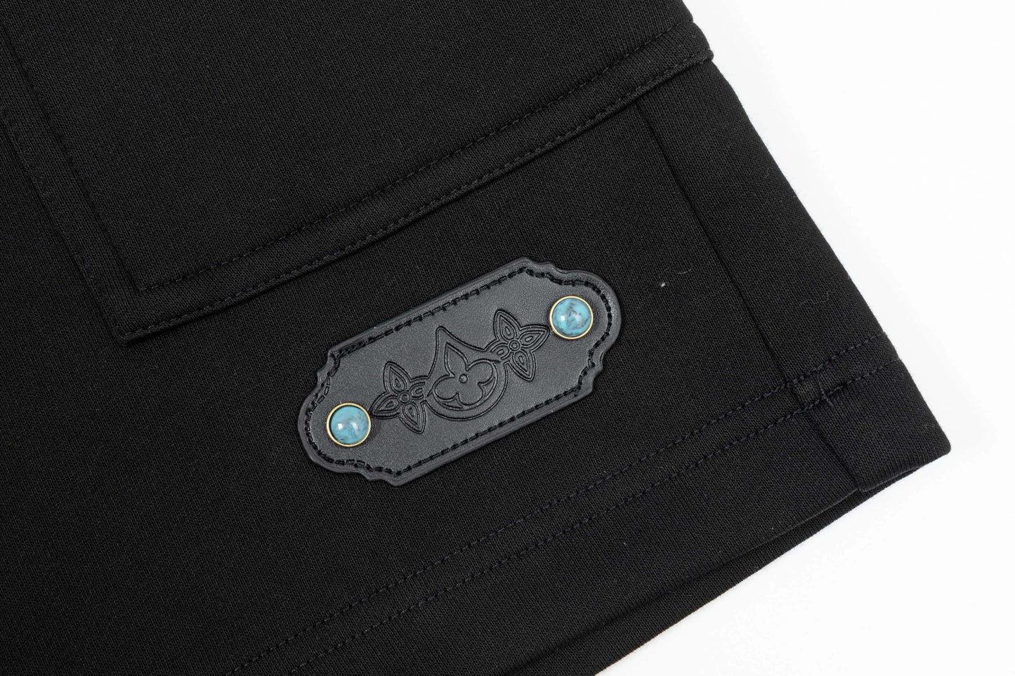 Turquoise Buckle Accent Shorts