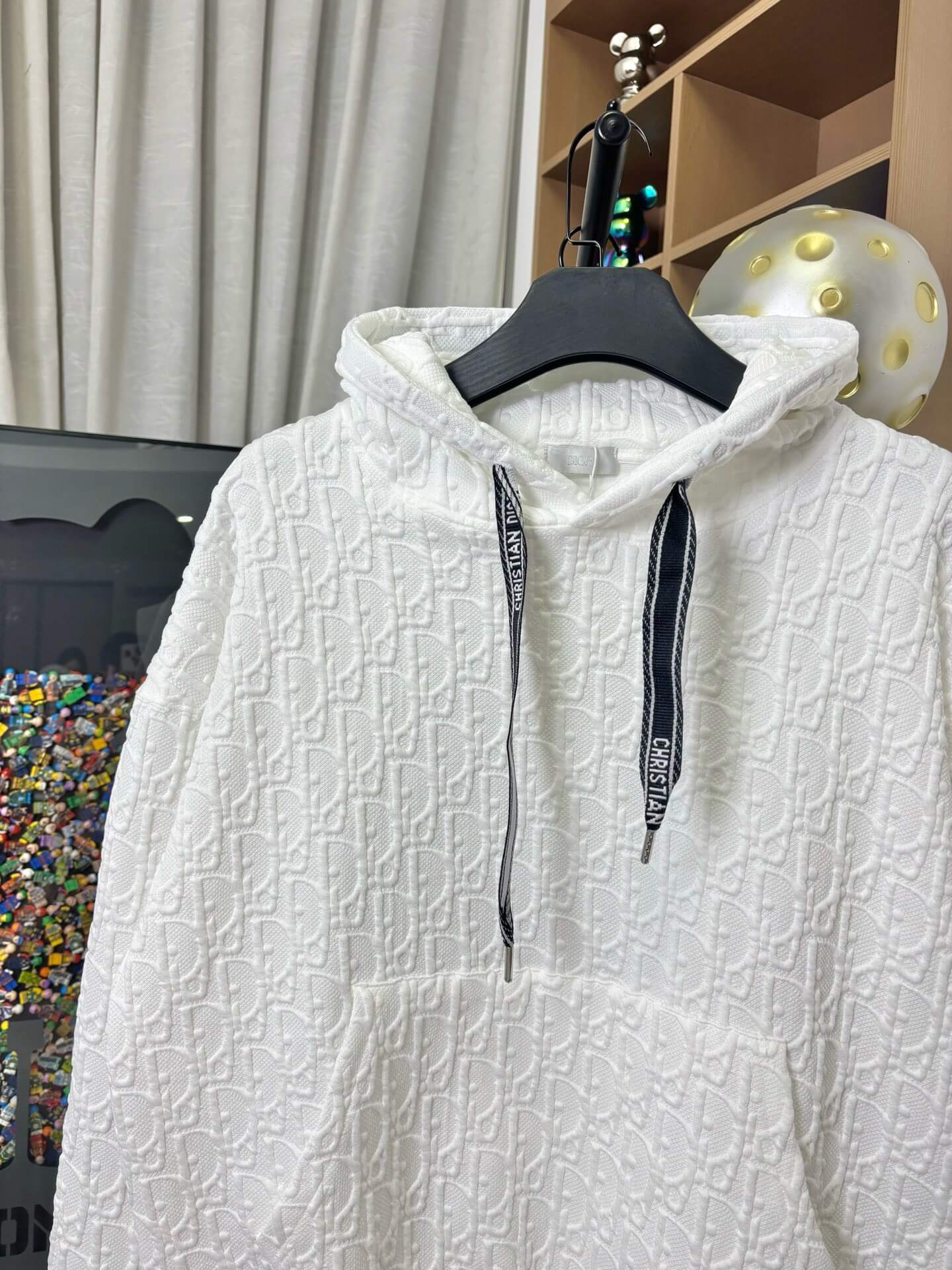 All-Over Embossed Print Hoodie