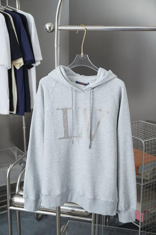 Classic Gold Letter Rhinestone Hoodie