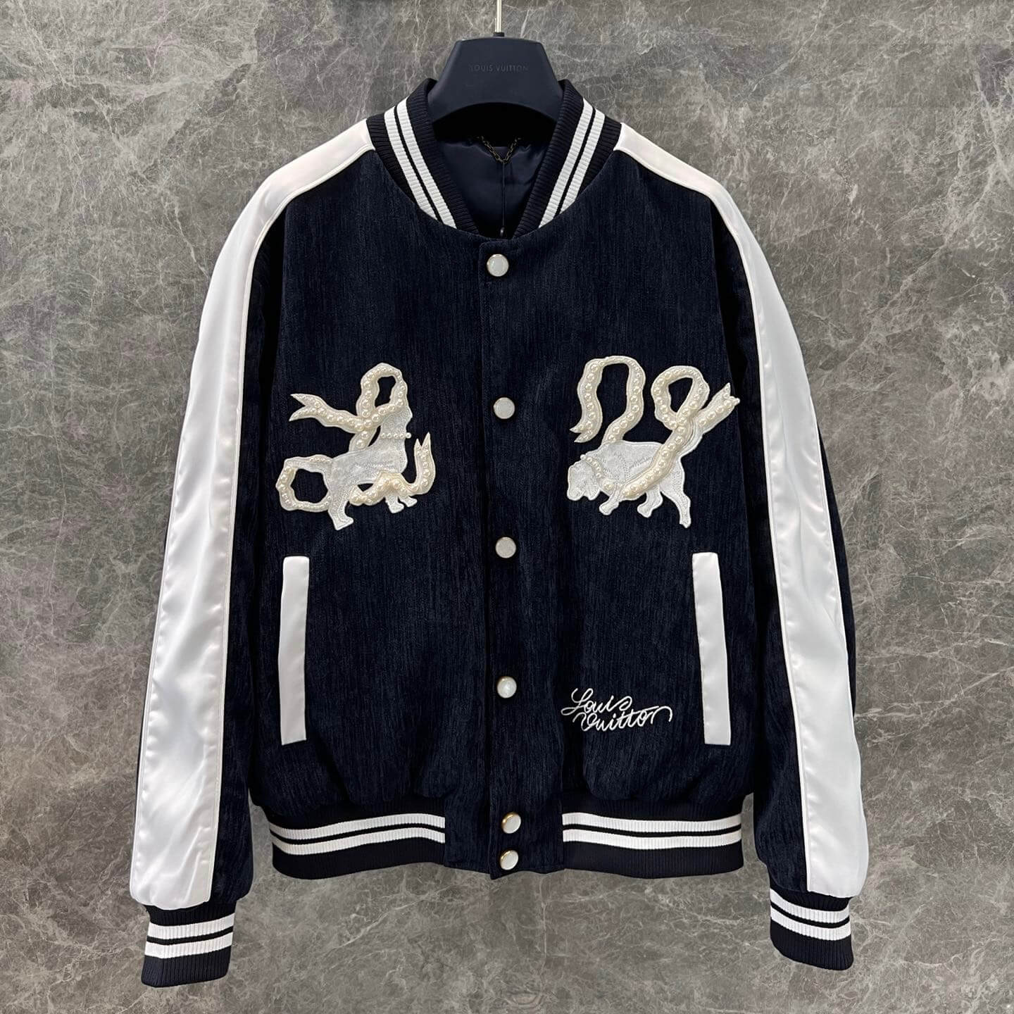 Street Fashion Double Dog Pearl Jacket