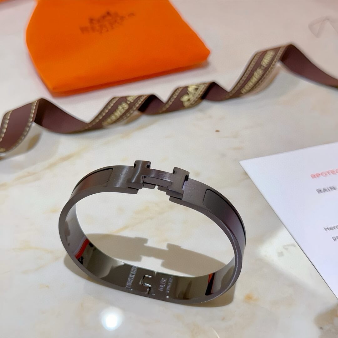 Black H Initial Bangle