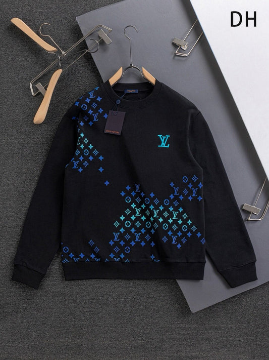 Blue Embroidered Sweatshirt