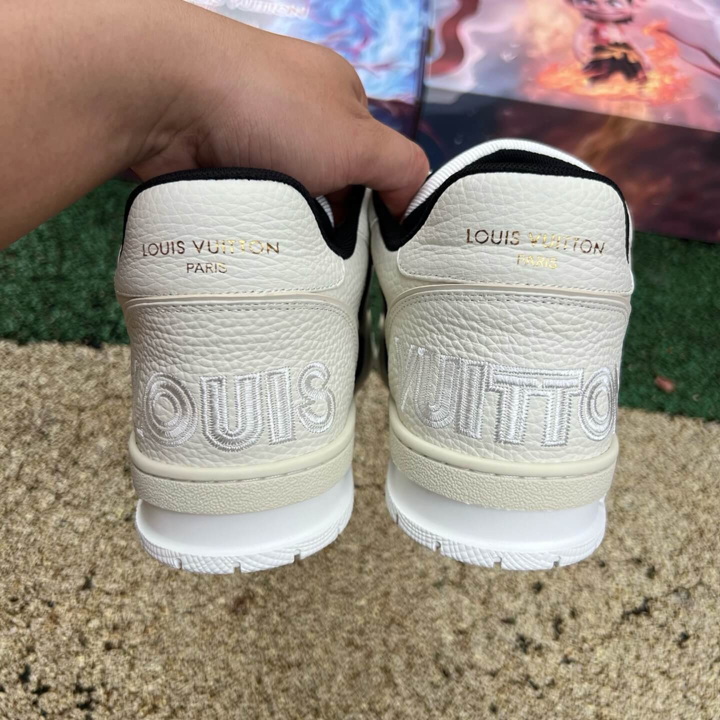 White and Black Velcro Strap Sneakers