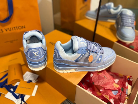Blue Leather Sport Sneaker
