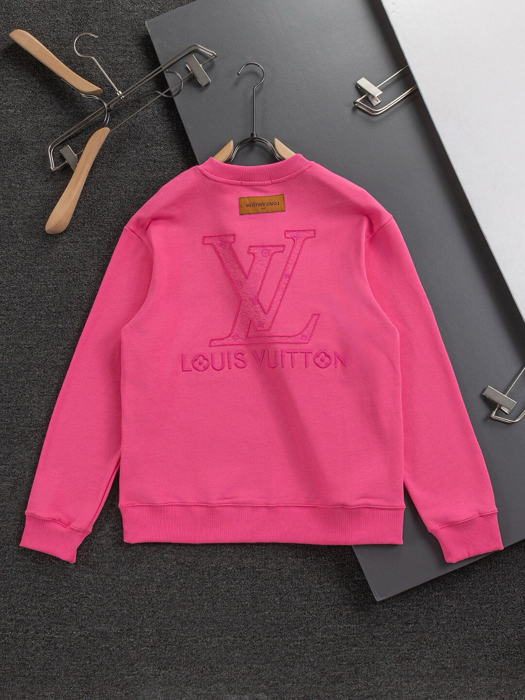 3D Textured Letter Embroidery Sweatshirt
