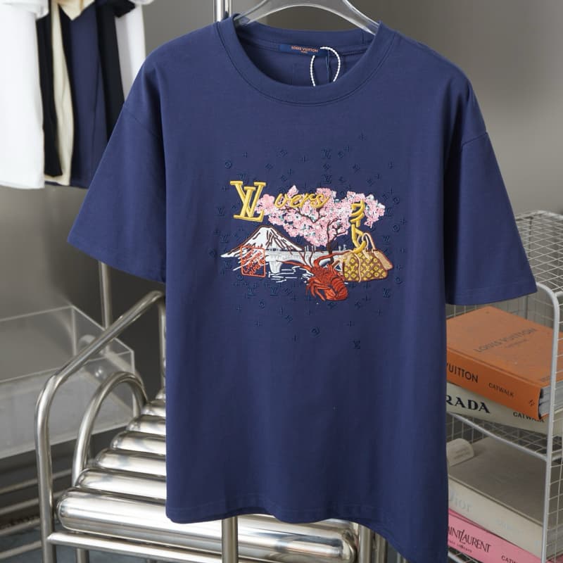 Letter Landscape Embroidery T-Shirt