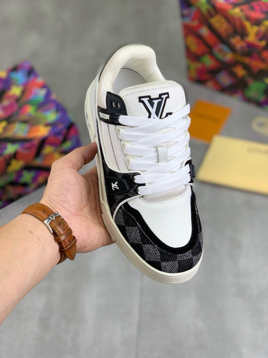 Black & White Plaid Sneakers