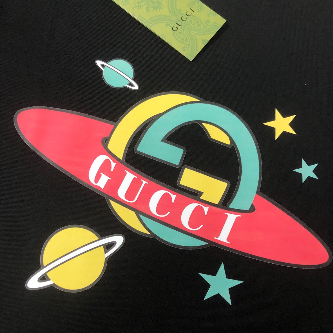 Cartoon Saturn Print T Shirt