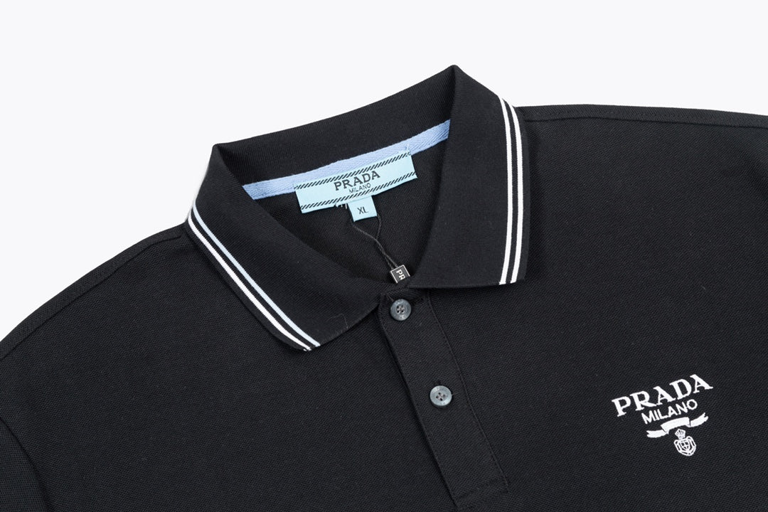 Letter Embroidery Polo Shirt