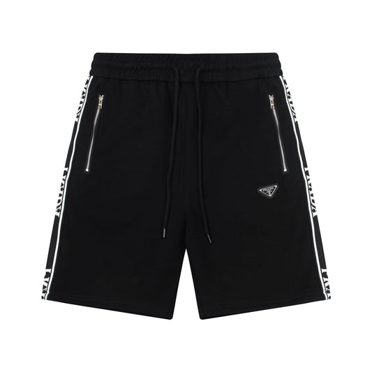 Metal Label Side Stripes Shorts