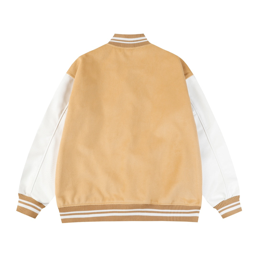 Letter Embroidered Baseball Jacket