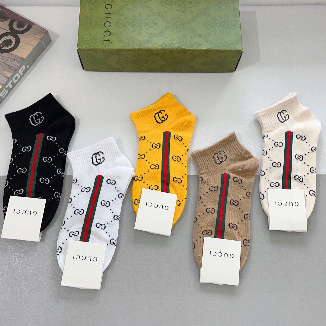 Multicolor Double G Pattern Socks