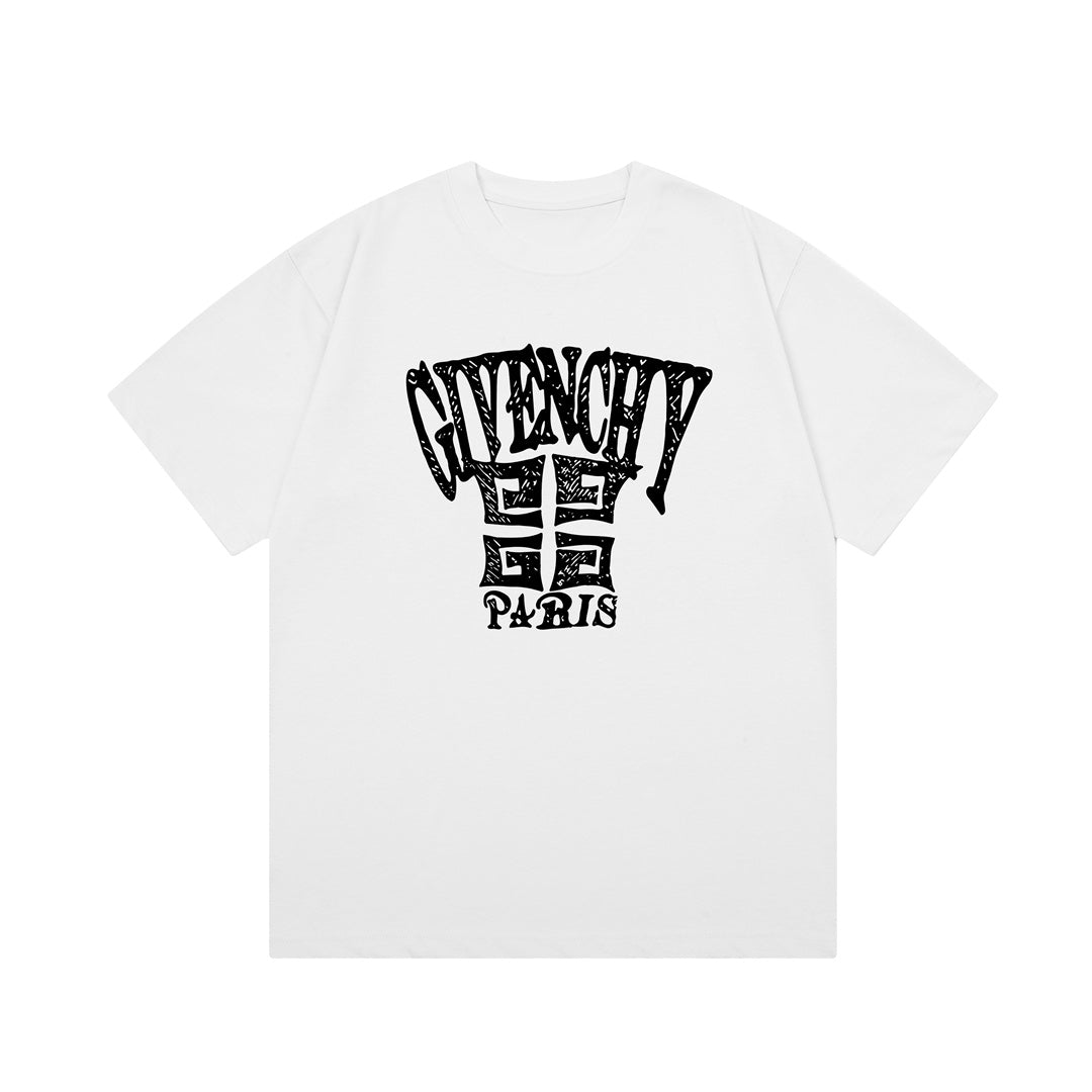 Hand Drawn Letter Print T Shirt