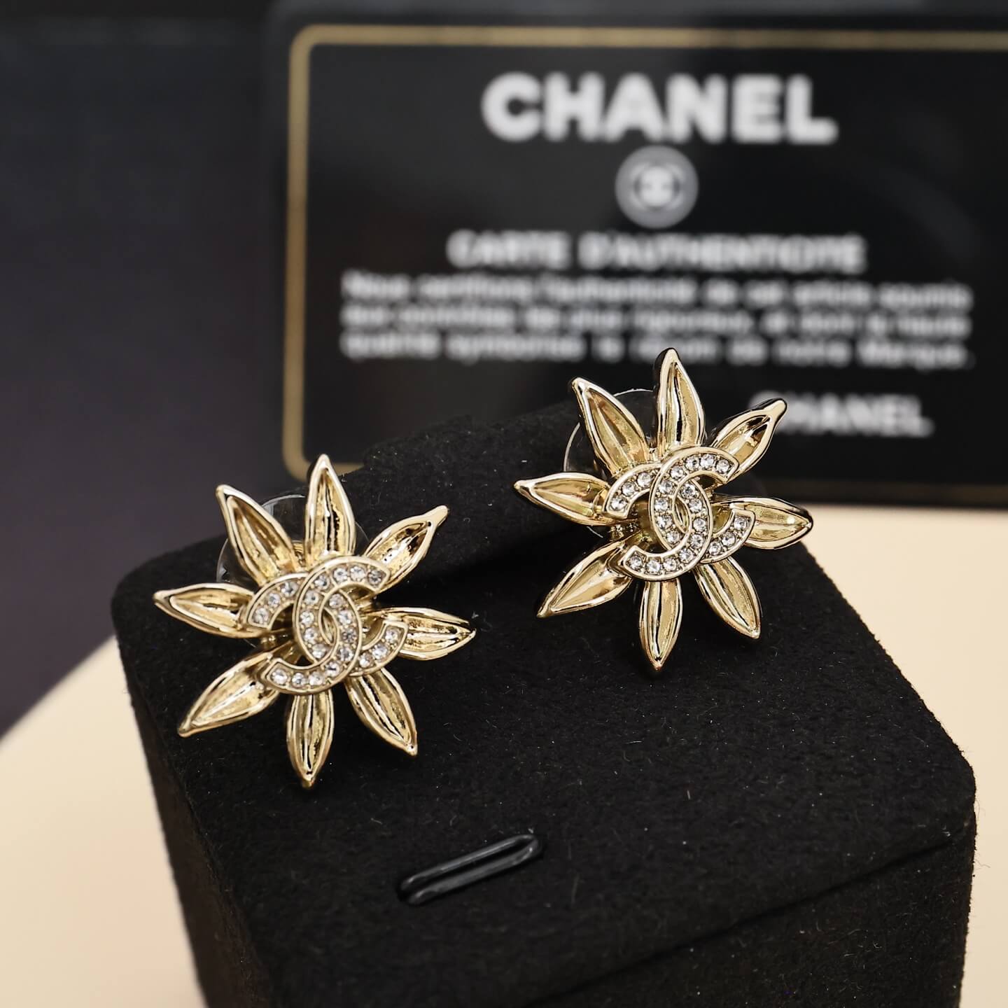 Sunflower Full-Pavé Stud Earrings