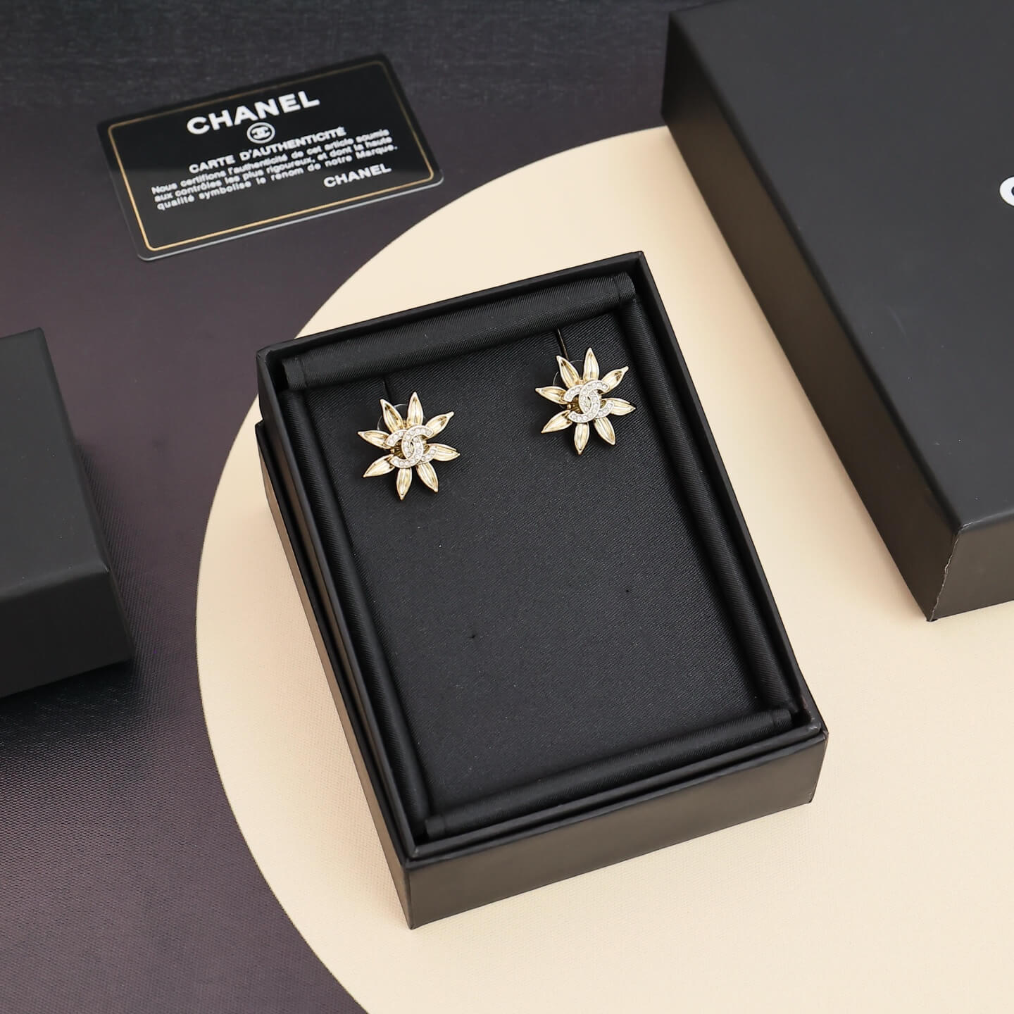 Sunflower Full-Pavé Stud Earrings