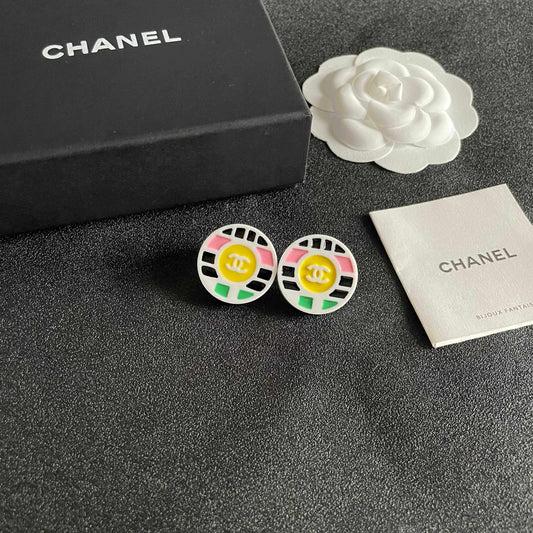 Colorful Circle Stud Earrings