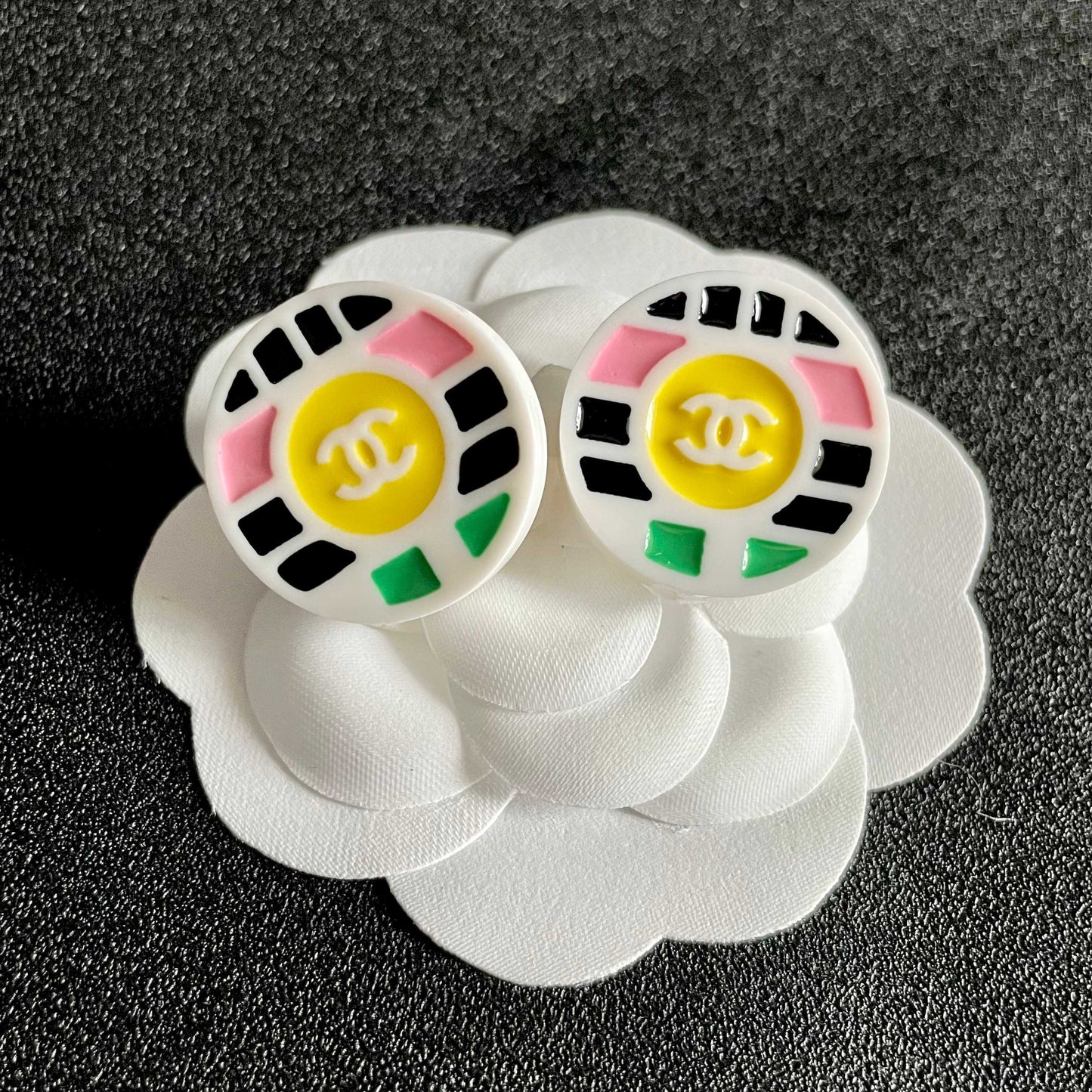 Colorful Circle Stud Earrings